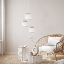 DUO WHITE JUTA LAMPA WISZACA 3 KOŁO DUO WHITE JUTA LAMPA WISZACA 3 KOŁO