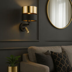 HILTON BLACK/GOLD KINKIET 1 HILTON BLACK/GOLD KINKIET 1