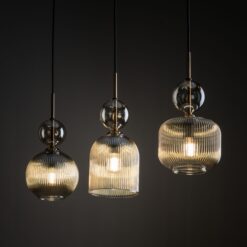 SOPHIA COGNAC LAMPA WISZĄCA 3XE14