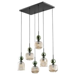 SOPHIA GREEN COGNAC LAMPA WISZĄCA 6XE14 SOPHIA GREEN COGNAC LAMPA WISZĄCA 6XE14