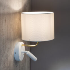 RICHI WHITE/GOLD KINKIET 2 E27 + G9