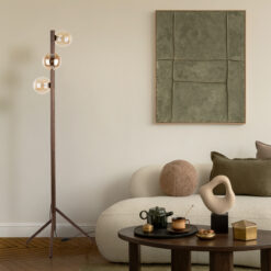 ESTERA WOOD ORZECH BURSZTYN LAMPA PODŁOGOWA 3XG9