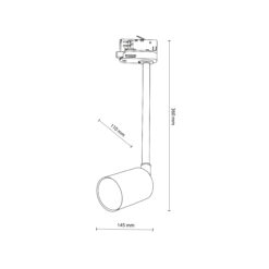 TRACER TRÓJOBWODOWY TOP BLACK LONG 1 GU10