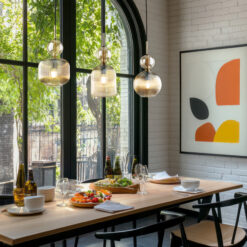 SOPHIA COGNAC LAMPA WISZĄCA 3XE14