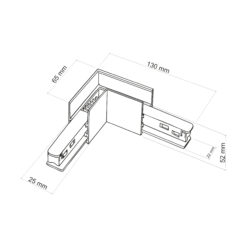 MAGNETIC EASY ŁĄCZNIK L+ FLEX  BLACK DO SZYNY NATYNKOWEJ