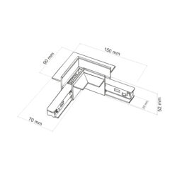 MAGNETIC EASY ŁĄCZNIK TYPU L+ FLEX BLACK DO SZYNY PODTYNKOWEJ