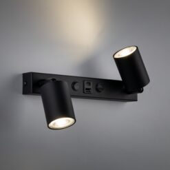 NEX BLACK KINKIET 2XGU10 / USB