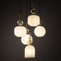 SOPHIA COGNAC WHITE LAMPA WISZACA 5XE14