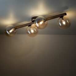 ESTERA WOOD ORZECH BURSZTYN LAMPA SUFITOWA 4XG9