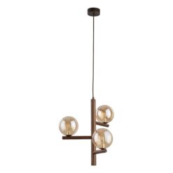 ESTERA WOOD ORZECH BURSZTYN LAMPA WISZACA 3XG9