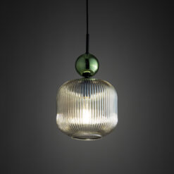 SOPHIA BIG GREEN COGNAC LAMPA WISZĄCA 1XE27