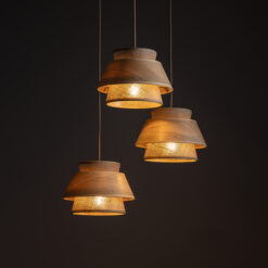 KALUM WOOD LAMPA WISZĄCA 3XE27 KOŁO