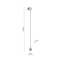 TRACER TRÓJOBWODOWY BLACK 1 ZAWIESZENIE E27 1,5M