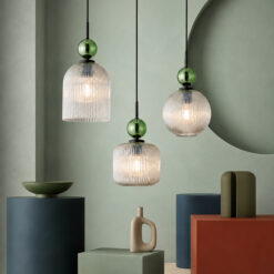 SOPHIA BIG GREEN COGNAC LAMPA WISZĄCA 1XE27