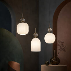 SOPHIA BIG COGNAC WHITE LAMPA WISZĄCA 1XE27