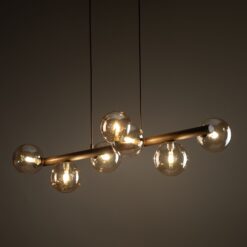 ESTERA WOOD ORZECH BURSZTYN LAMPA WISZĄCA 7XG9