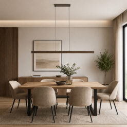 VIGA WOOD LED SOSNA SZCZOTKOWANA ORZECH LAMPA WISZĄCA