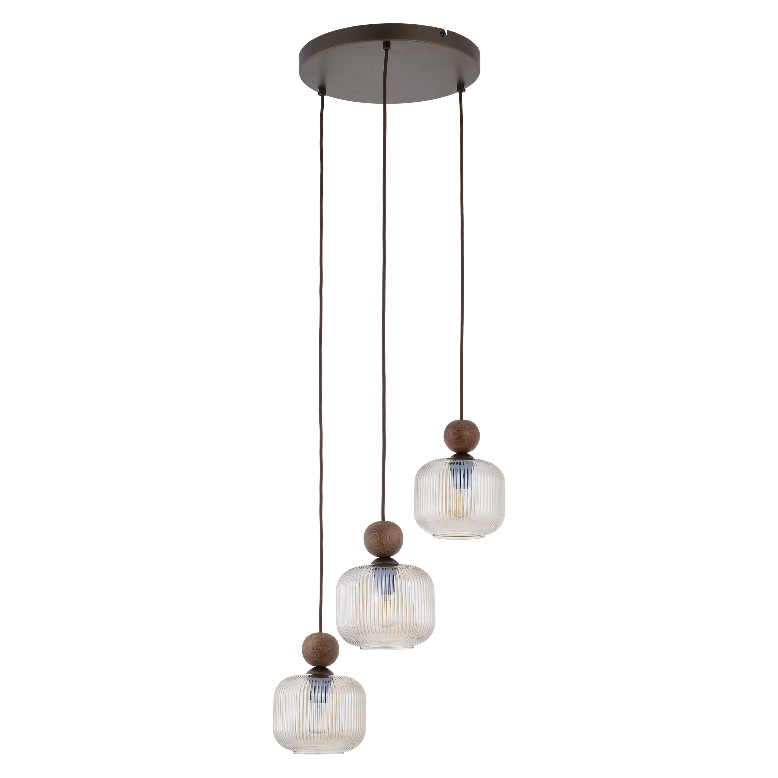 BALLO ORZECH LAMPA WISZĄCA 3XE14 KOŁO BALLO ORZECH LAMPA WISZĄCA 3XE14 KOŁO