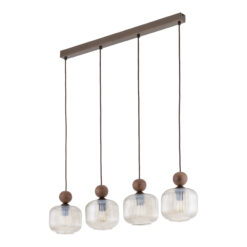 BALLO ORZECH LAMPA WISZĄCA 4XE14 LISTWA