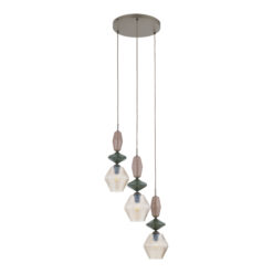 ZEN NEW BROWN FUSO COGNAC LAMPA WISZĄCA 3XE14 KOŁO