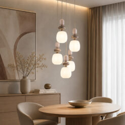 ZEN SABIA BOTTI WHITE LAMPA WISZĄCA 5XE14 KOŁO