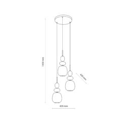 ZEN NEW BROWN BOTTI COGNAC LAMPA WISZĄCA 3XE14 KOŁO