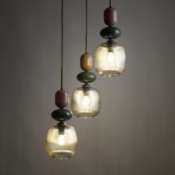 ZEN NEW BROWN BOTTI COGNAC LAMPA WISZĄCA 3XE14 KOŁO