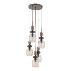 ZEN NEW BROWN BOTTI COGNAC LAMPA WISZĄCA 5XE14 KOŁO