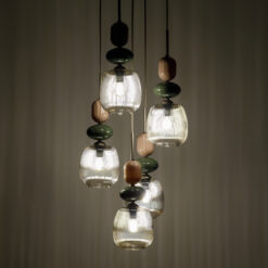 ZEN NEW BROWN BOTTI COGNAC LAMPA WISZĄCA 5XE14 KOŁO
