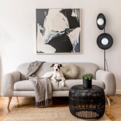 SLATE BLACK GLASS LAMPA PODŁOGOWA 2XG9