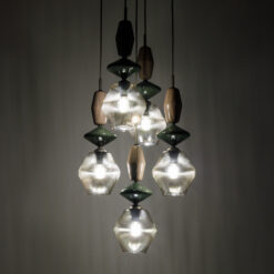 ZEN NEW BROWN FUSO COGNAC LAMPA WISZĄCA 5XE14 KOŁO