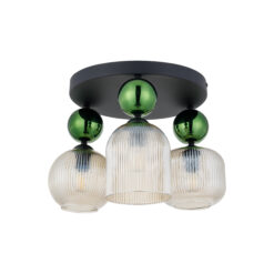SOPHIA GREEN COGNAC LAMPA SUFITOWA 3XE14